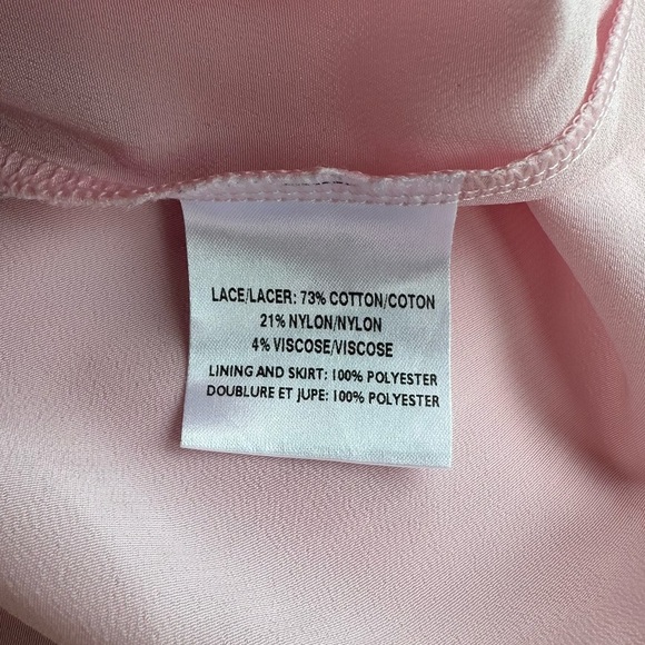 One & Only Floral Lace A-Line Pink & White Mini Dress w/Open Back - Picture 7 of 9